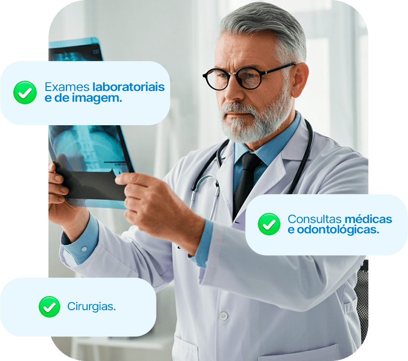 Doctor looking at his cellphone.